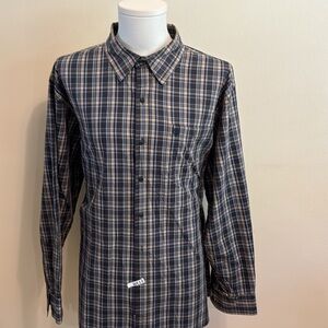 Timberland XL Brown & Lt Brown Plaid Button Down Shirt